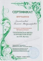 Сертификат участника 